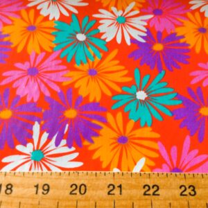 POLYCOTTON  FLOWER GARDEN  PURPLE