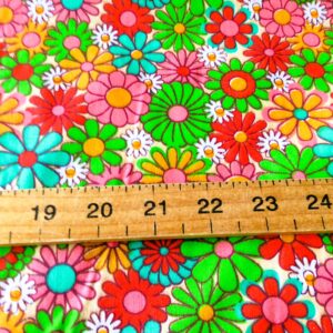 POLYCOTTON FLOWER FRENZY  GREEN